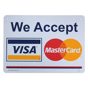 プラスチックサインボード『Visa, MasterCard 使用可能 』[CA-37] ビザカード マスターカード 看板 アメリカン雑貨 インテリア雑貨 許可