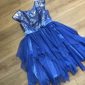 [Jona Michelljo Nami  shell ] purple .... blue spangled ×chu-ru dress One-piece { beautiful goods }12(150) presentation wedding formal 