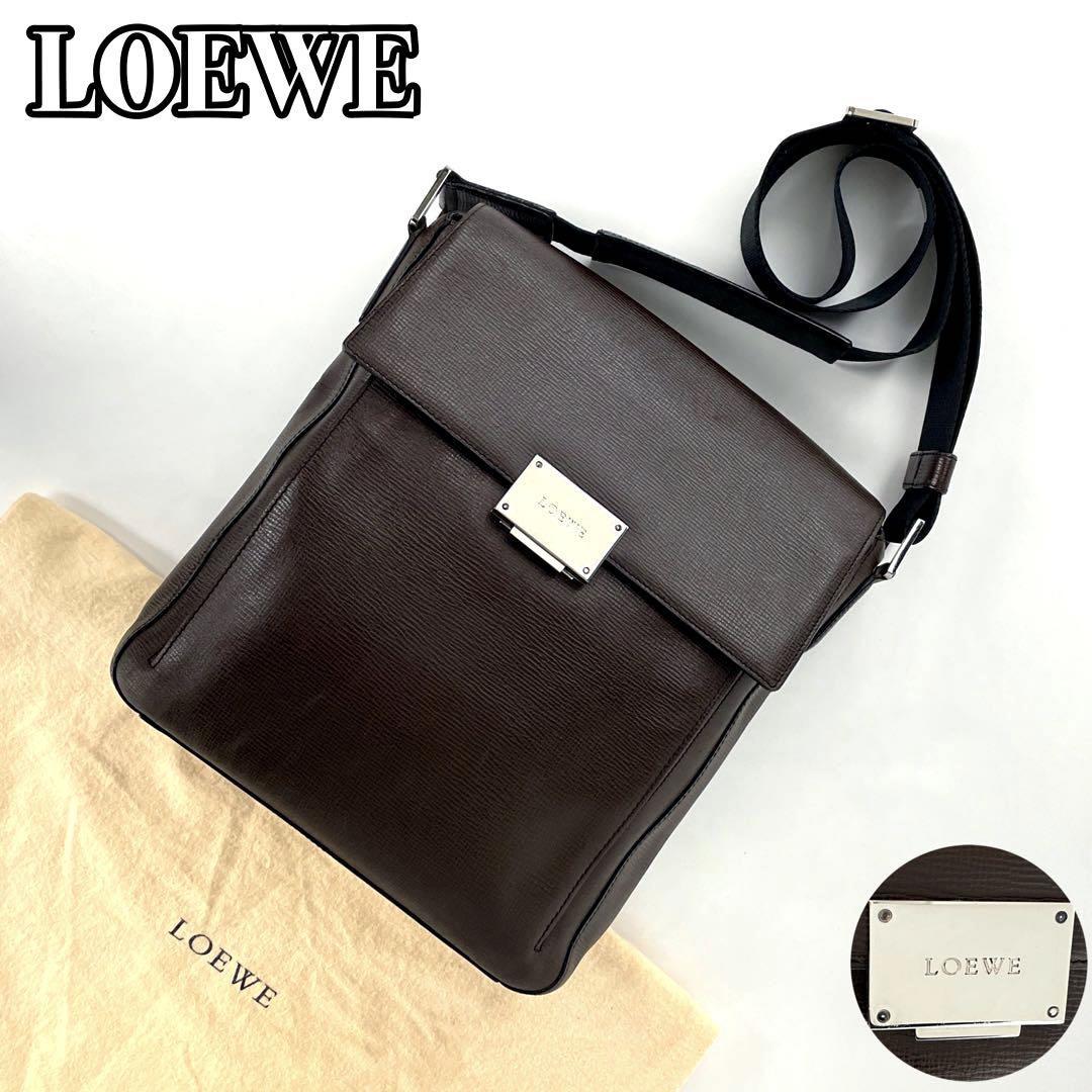 激安】 【美品】ロエベ ハンドバッグ レザー バルセロナ ロゴ型押し