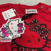 DIESEL HELLO KITTY 長袖 Tシャツ 未使用 ディーゼル ハローキティ キティちゃん 6M 赤 レッド キッズ 子供服 kids 5分袖 ベビー 新生児_画像2