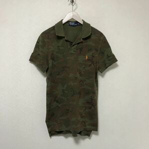 本物ポロラルフローレンPOLO RALPH LAURENコットンカモフラ迷彩柄半袖ポロシャツメンズアメカジサーフミリタリーMカーキ