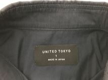 本物ユナイテッドトウキョウUNITED TOKYOコットンドレスニット切り替え半袖シャツメンズサーフアメカジビジネススーツ1S紺ネイビー白_画像4