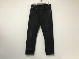 本物ヌーディージーンズnudie Jeansコットンデニムパンツミリタリービジネススーツアメカジメンズ黒ブラックイタリア製29