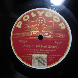 ★☆SP盤レコード Morgen(Richard Strauss) ロッテ・レーマン/ Die Mainacht(Brahms) オルスゼウスカ 中古品☆★[5642] の画像1