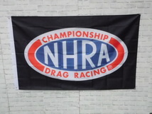 特大フラッグ・旗バナー「NHRA」約150ｃｍ×90ｃｍ　ガレージ・お部屋のデコレーション装飾に！　9433_画像1