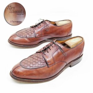 10-1/2EEE表記　29cm相当　Allen Edmonds Hersey　アレンエドモンズ　編み込み　Vチップ　ドレスシューズ　ブラウン　レザー　/U7937