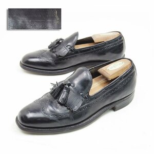 USA made 25cm corresponding BOSTONIAN FOOTSAVER Boss toni Anne 70s old Logo quilt tassel Loafer leather shoes leather shoes black /U7897