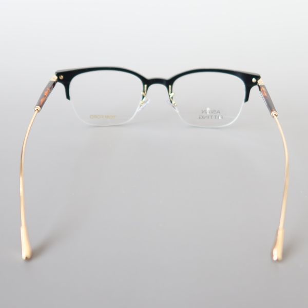 1円スタート】メガネ トムフォード◇TOM FORD◇ハーフリム ブラック