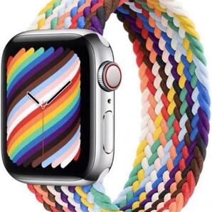 a-124 Apple watch バンド ブレイデッドソロループ 編組バンド コンパチブル 交換apple watch Series 7/6/5/4/3/2/1/SE対応