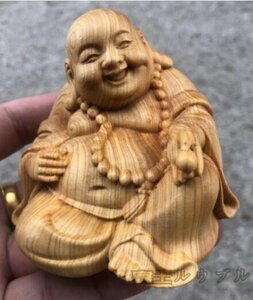 推薦 づくり彫刻 木彫り弥勒仏像 置物仏教工芸品 木彫り コレクション 仏像 置物