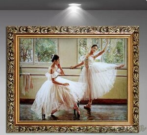 新入荷☆ 油絵 バレエを踊る女の子 装飾画