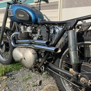 トライアンフ  ハイパイプ マフラー エキゾースト カスタム 英車 ビンテージ T120 / TR6 ユニット スラッシュ カット(70_6370_72)の画像3