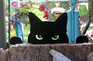 ガーデニング雑貨 黒猫アイアンプレート クロネコアニマルオーナメント ねこアンティーク風ピック 猫ベランダガーデンオブジェ 園芸グッズ