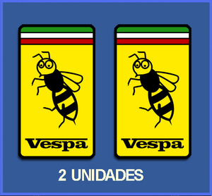 即納 ベスパ VESPA イタリア 70mm x 130mm 2枚セット ステッカー《送料無料》