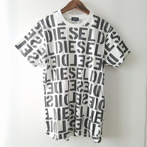 #snc ディーゼル DIESEL Tシャツ 16 白 グレー 半袖 ロゴ文字 レディース [811578]