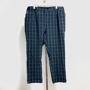 #anc As Know As o Ora kaAS KNOW AS olaca pants 17 navy blue white check large size lady's [812225]