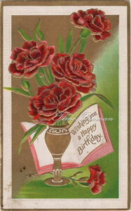 ▲DO639▲ アンティーク バースデー ポストカード antique Birthday postcard 絵はがき ハガキ 絵葉書