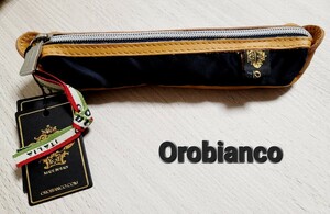 【Orobianco】オロビアンコ ペンケース レザー ナイロン 筆記用具 メイクポーチ 未使用 タグ付き