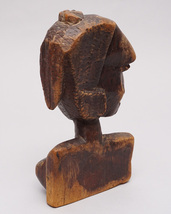 アフリカ　コートジボワール　女性　胸像　 木彫り　置き物　アフリカ雑貨_画像3