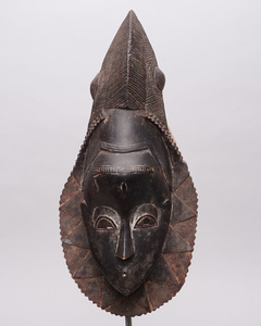 アフリカ　コートジボワール　バウレ族　マスク　仮面　No.349　木彫り　アフリカンアート　彫刻