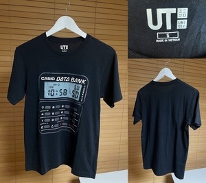 【激安1点のみ 国内正規品 人気 希少】UNIQLO ユニクロ UT CASIO カシオ DATA BANK データバンク 半袖 Tシャツ S ブラック系 USED