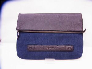 ◎DIESEL◎BAGS DIESEL MALE　ディーゼル　デニム　セカンドバッグ　タブレットバッグ　ネイビー系　◎USED