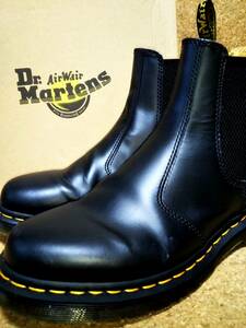 【Dr.MARTENS】ドクターマーチン 2976 YS チェルシーブーツ UK6 (25cm ) ブラック サイドゴアブーツ イエローステッチ【箱付き美品】