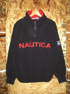 S ノーティカ NAUTICA 90s ビンテージ プルオーバー フリースジャケット 紺赤 アノラック K20C582