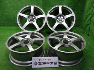 中古 17インチ 17×7.5J 5穴 社外 ブリヂストン プロドライブ アルミホイール 4本セット 鍛造 プリウス 86 BRZ インプレッサなど