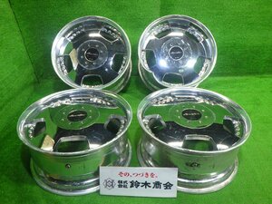 中古 17インチ 17×8J 9J 穴 ワーク ユーロライン ディッシュホイール 社外 アルミホイール 4本セット カスタム用 要リペア ハイエースなど