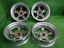 中古 15インチ 15×5J 4穴 ワーク VS-KF 社外 アルミホイール 4本セット 軽サイズ 希少 メッキ 要リペア ムーヴ タント ワゴンRなど_画像2