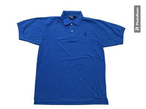  Ralph Lauren USA производства рубашка-поло размер M королевский синий Vintage б/у одежда America производства USmeidoNY покупка установка 