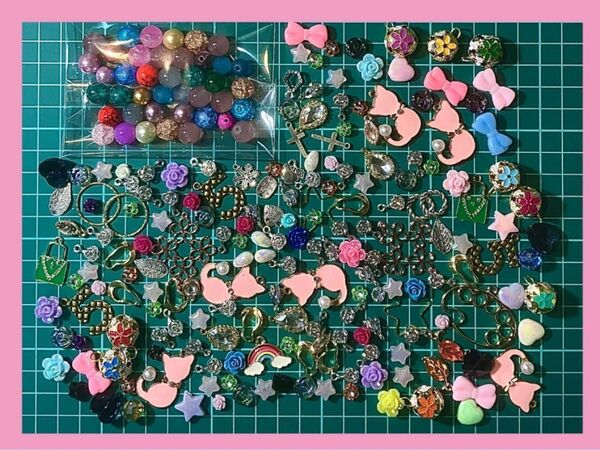 在庫処分価格!(アクセサリーパーツ・ビーズset!/自宅保管・未使用)アクセサリービーズ パーツセット(画像数/値下げ不可)