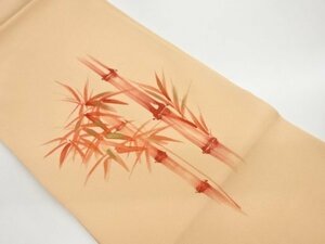 Art hand Auction ys6372070 ; Crêpe Sosou bambou peint à la main motif Nagoya obi [recyclé] [porté], groupe, Nagoya obi, Adapté