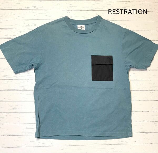 値下げ【RESTRATION】レストレーション　胸ポケット　Tシャツ(M)
