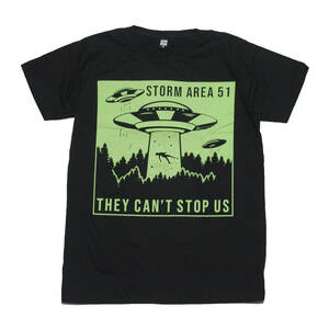 UFO 宇宙人 未確認飛行物体 エリア５１ カワイイ ストリート系 デザインTシャツ おもしろTシャツ メンズ 半袖★tsr0563-blk-l