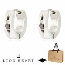 ライオンハート LION HEART 2点セット 両耳用 フープ ピアス LHMP001 LHMP001NS サージカルステンレス 新品 正規品_画像1