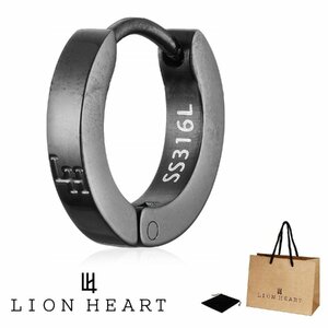 ライオンハート LION HEART フープ シングル 片耳 ピアス メンズ ブラック LHMP006NBK ネコポス送料無料 新品 正規品