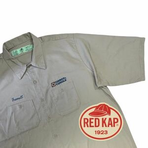 RED KAP 半袖 ワークシャツ XXLサイズ ヘビーウェイト 厚地 クリーニング プレス済み レッドキャップ 古着 USED w716