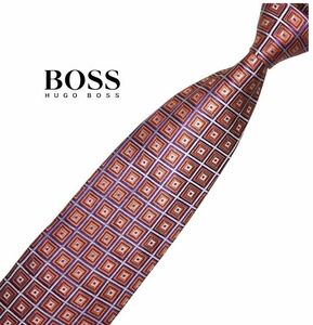 * beautiful goods * HUGO BOSS necktie multicolor pattern pattern USED Hugo Boss used t426