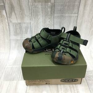 NZ043●箱付き KEEN CRUSHED BRONZE GREEN●12.5●グリーン カモ柄 水陸両用 キッズサンダル キーン