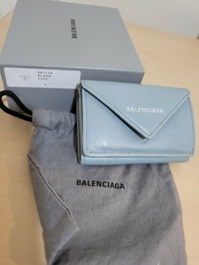  Balenciaga BALENCIAGA paper Mini wallet three folding purse 