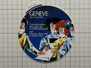 フランス 古いステッカー：GENEVE ビンテージ カスタム +Ba