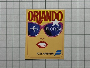 外国のステッカー：アイスランド航空 ORIAND フロリダ ビンテージ カスタム +Ue