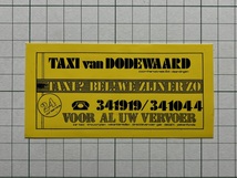 古い外国のステッカー：TAXI van DODEWAARD タクシー ビンテージ カスタム +Ue_画像1