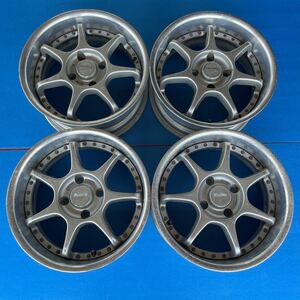 深リム　3ピース　ENKEI RS-EVOLUTION エンケイ RS エボリューション 16×7J+32 PCD114.3-4穴　ハブ径約73mm アルミホイール4本セット