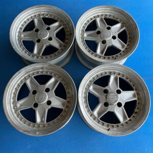 深リム　3ピース　Racing HART　レーシングハート　16×7JJ+22 PCD114.3-4穴　ハブ径約73mm アルミホイール4本セット