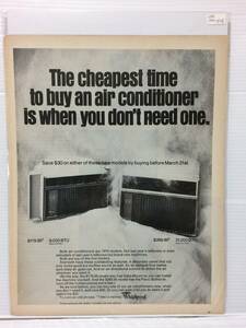 1970年2月13日号【Whirlpool CORPORATION/エアコン】ライフLIFE誌 広告切り抜き アメリカ買い付け品used70家電インテリア