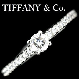  Tiffany novo diamond round ring Pt950 6.5 number 