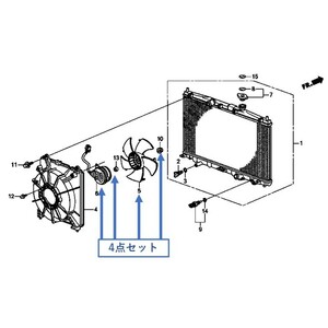 ★新品 純正 CR-Z ZF1 ZF2 ラジエター ファンCOMP モーター 4点セット HONDA 純正部品 CRZ 